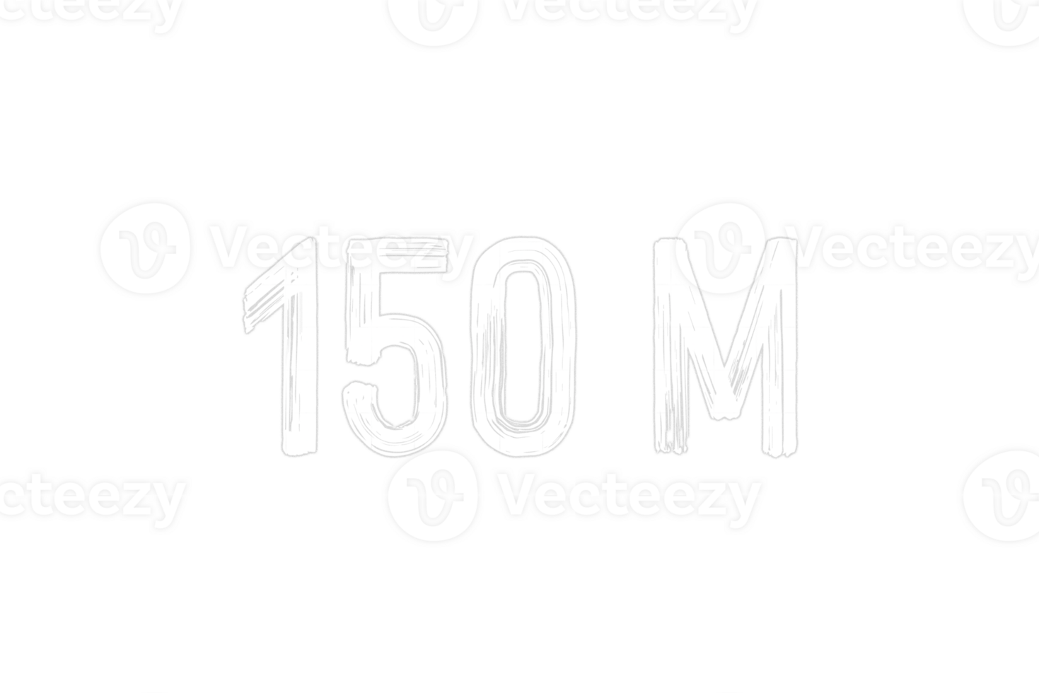 150 million subscribers celebration greeting Number with chalk design png