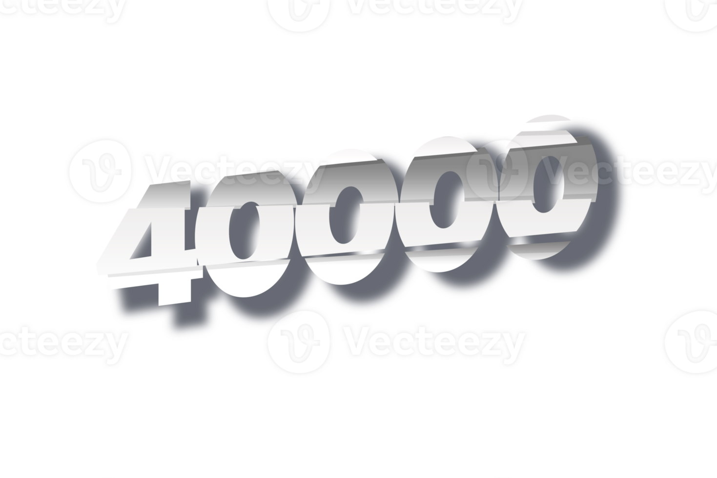 40000 subscribers celebration greeting Number with cutting design png