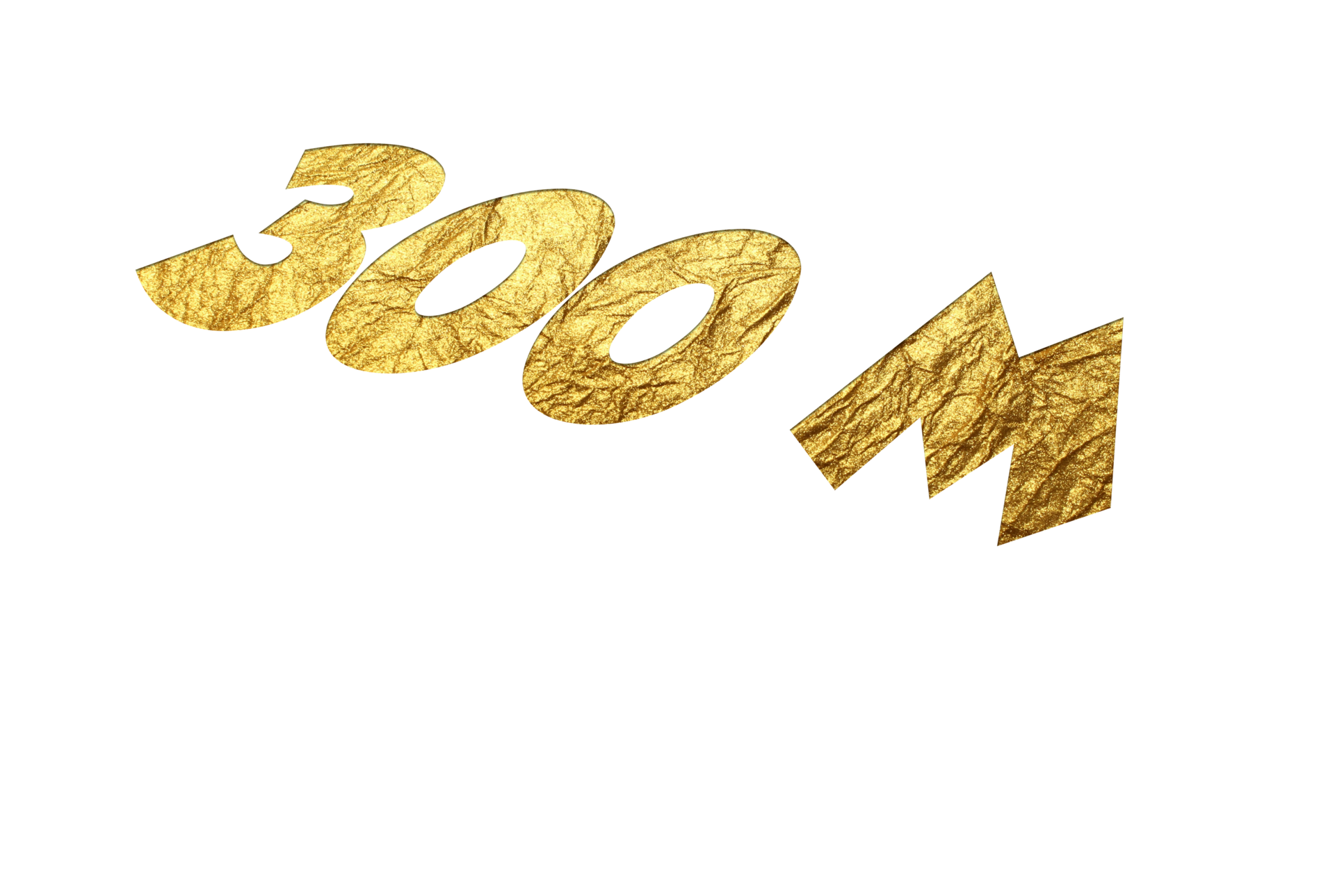 300 Million Subscribers Celebration Greeting Number With Golden Paper 
