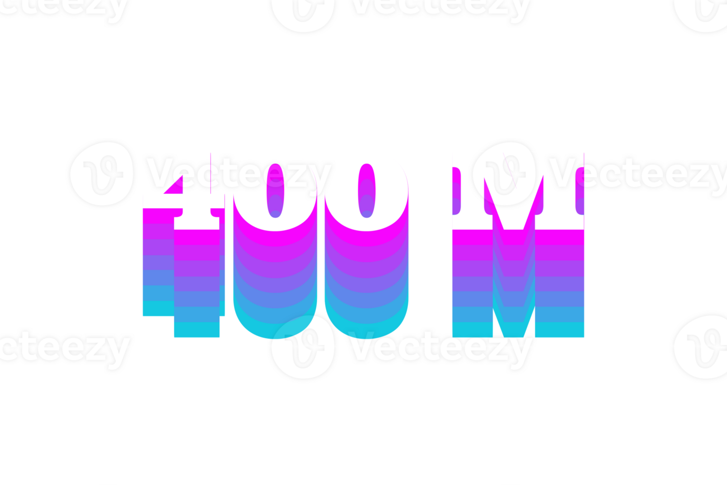 400 million subscribers celebration greeting Number with multi color design png
