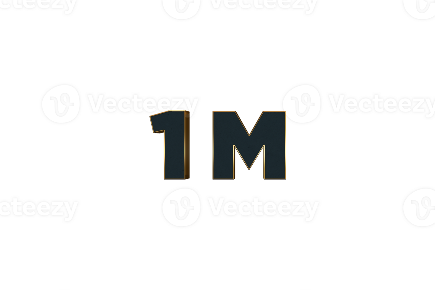 1 million subscribers celebration greeting Number with luxury design png