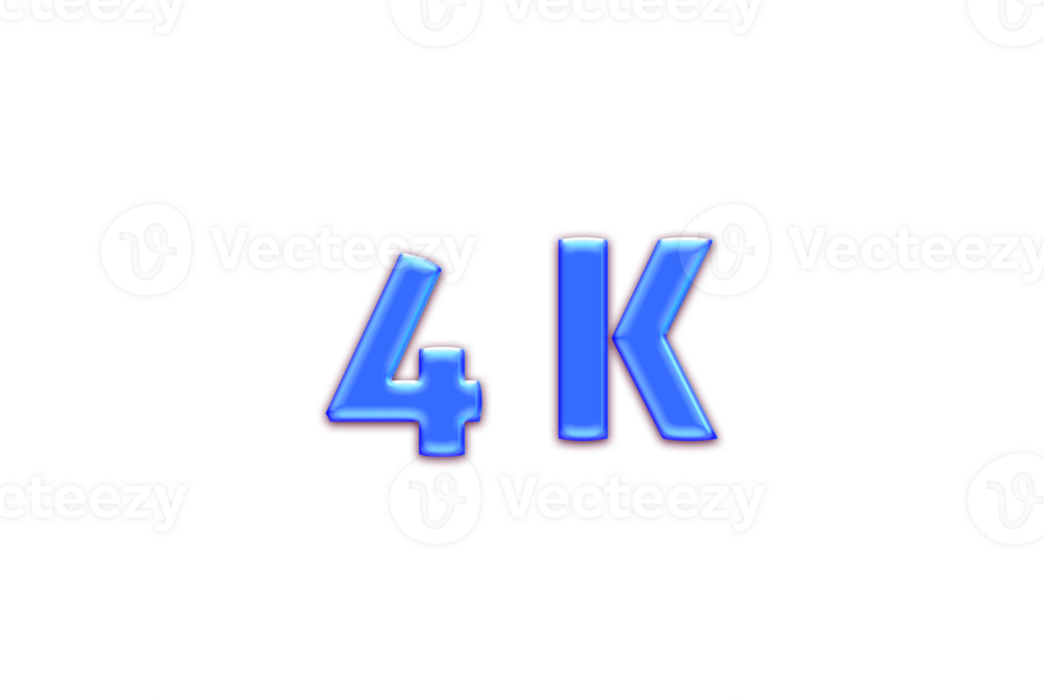 4 k subscribers celebration greeting Number with blue glosse design png