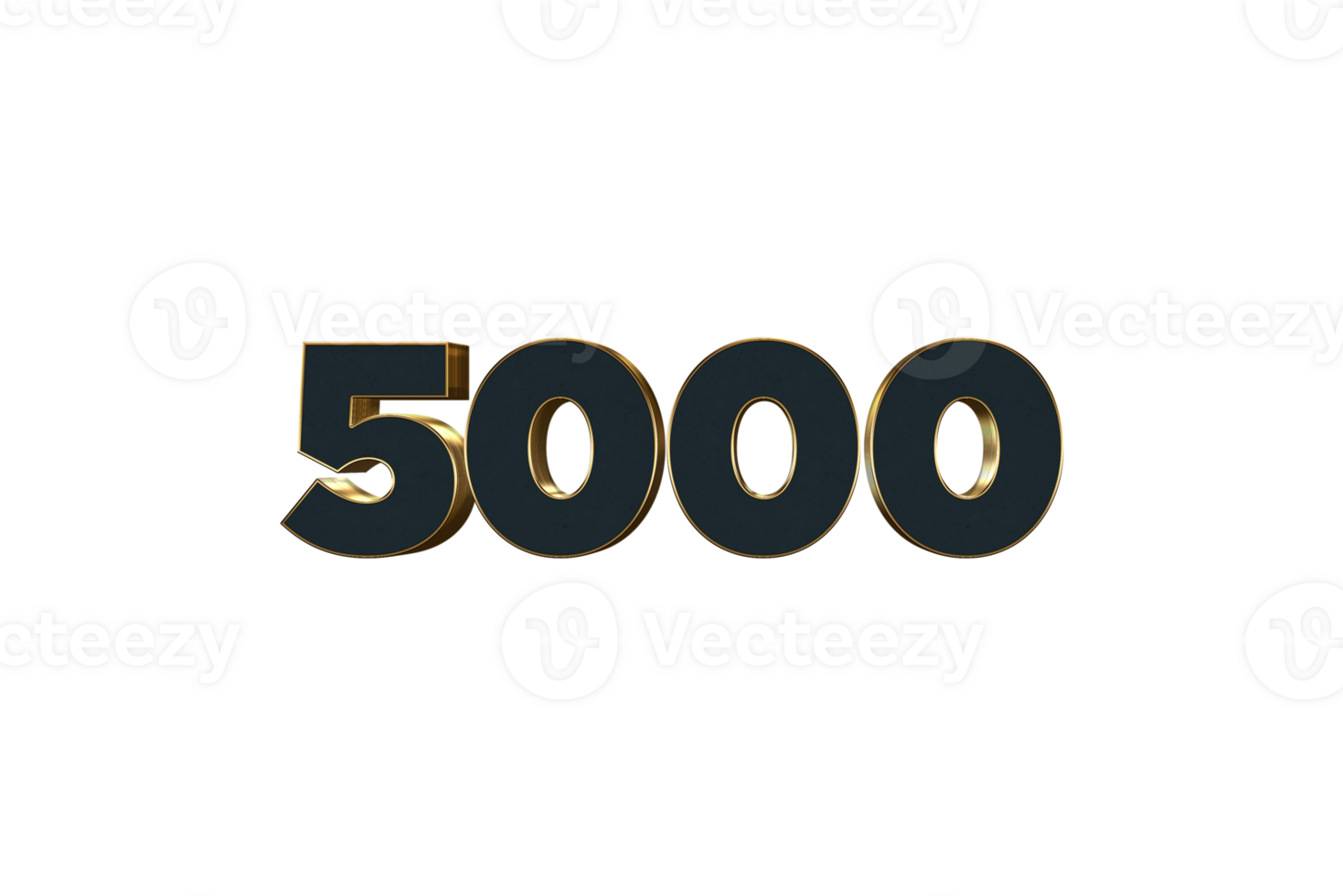 5000 subscribers celebration greeting Number with luxury design png