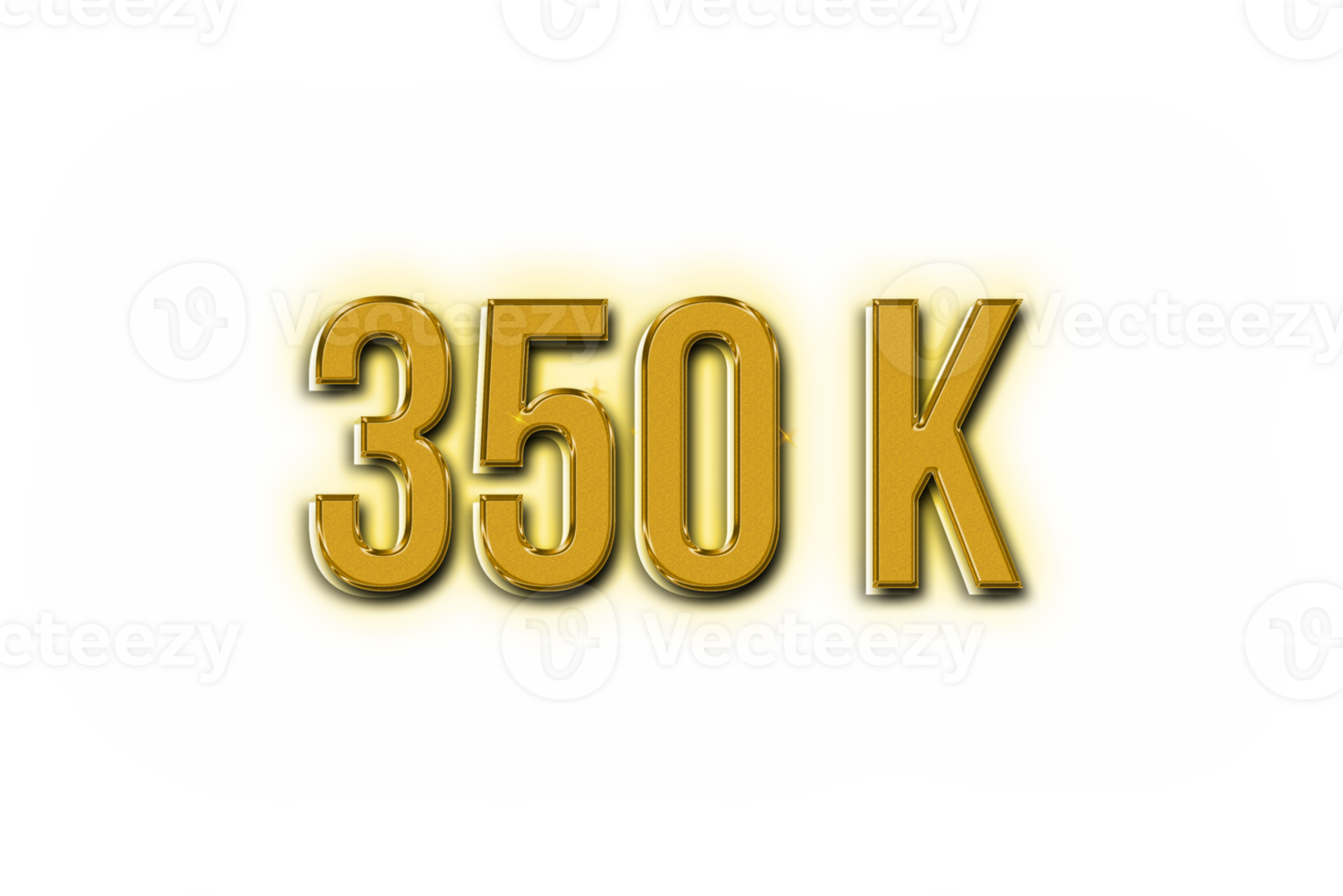 350 k subscribers celebration greeting Number with golden design png
