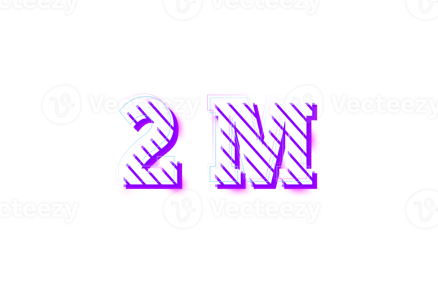 2 million subscribers celebration greeting Number with stripe design png