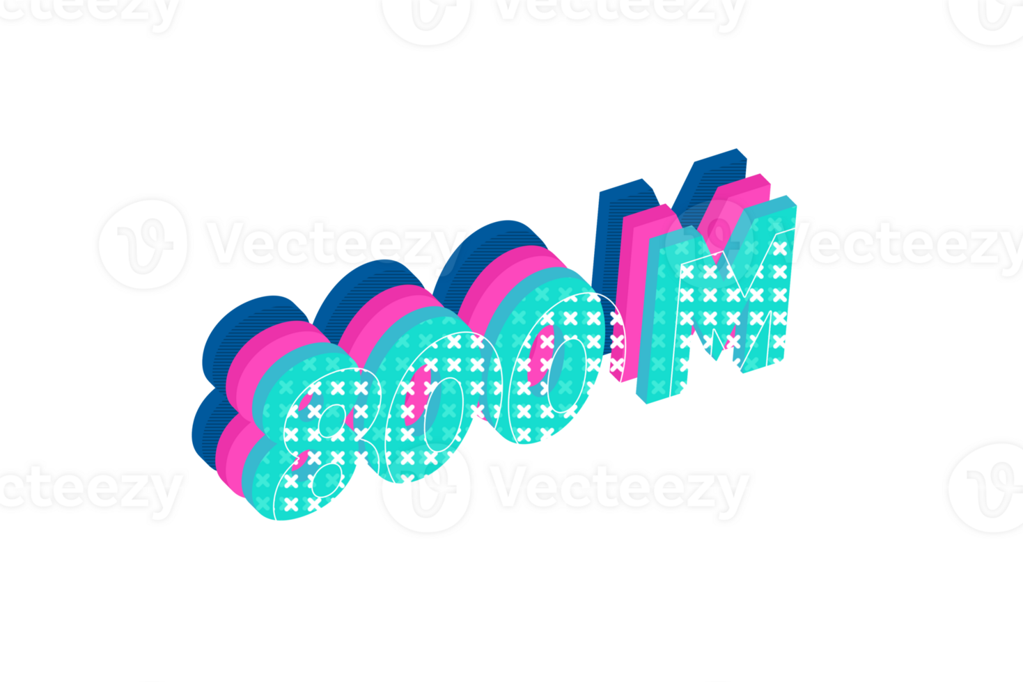 800 million subscribers celebration greeting Number with multi layers design png