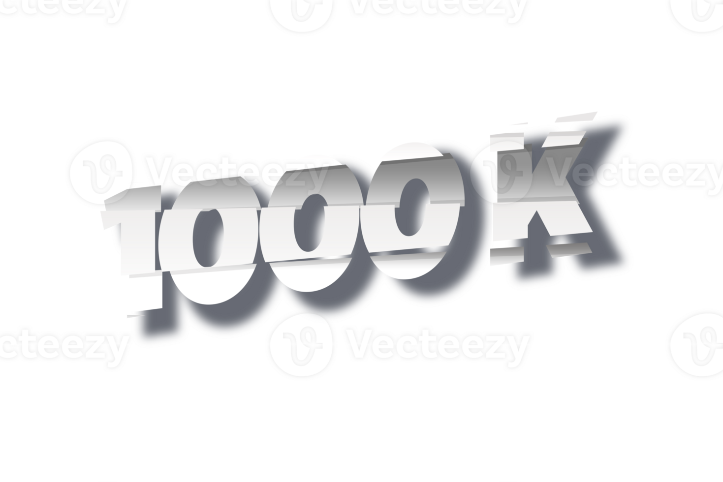 1000 k subscribers celebration greeting Number with cutting design png