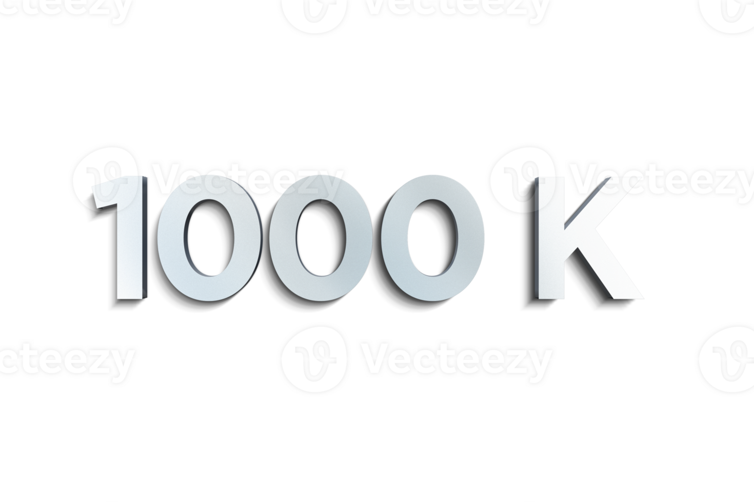 1000 k subscribers celebration greeting Number with steel design png