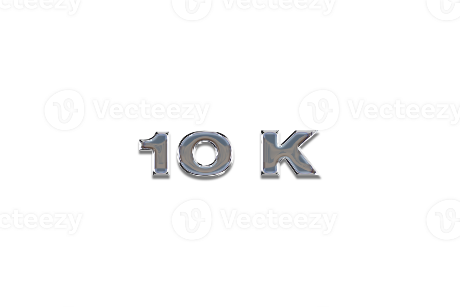 10 k subscribers celebration greeting Number with chrome design png