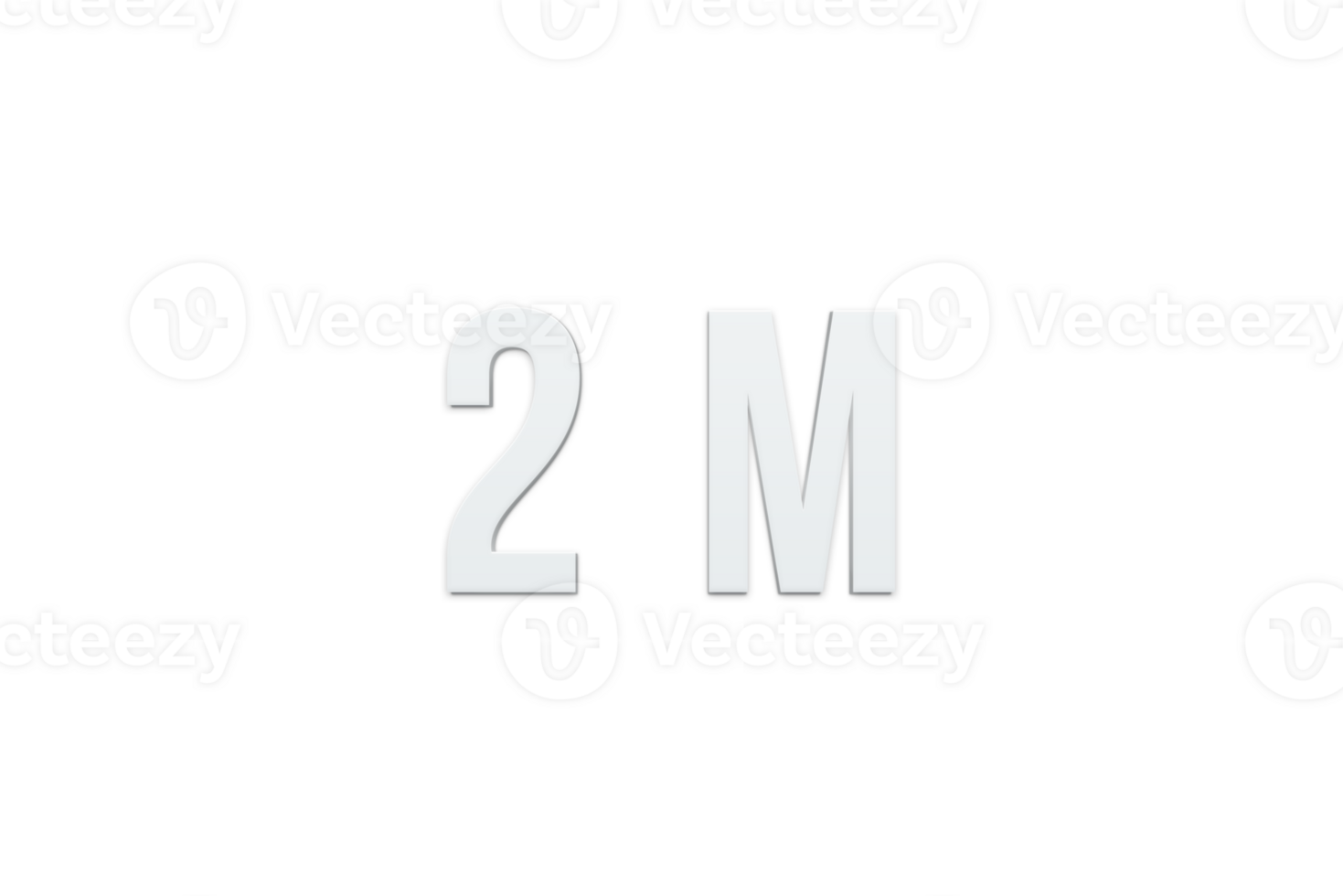 2 million subscribers celebration greeting Number with minimal design png