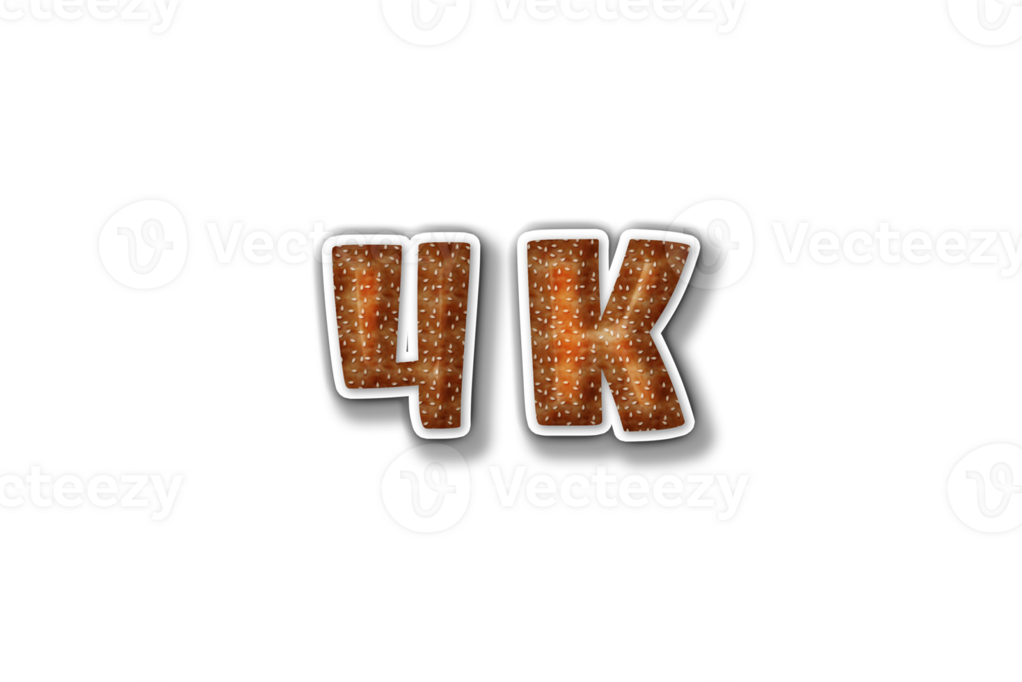 4 k subscribers celebration greeting Number with burger design png