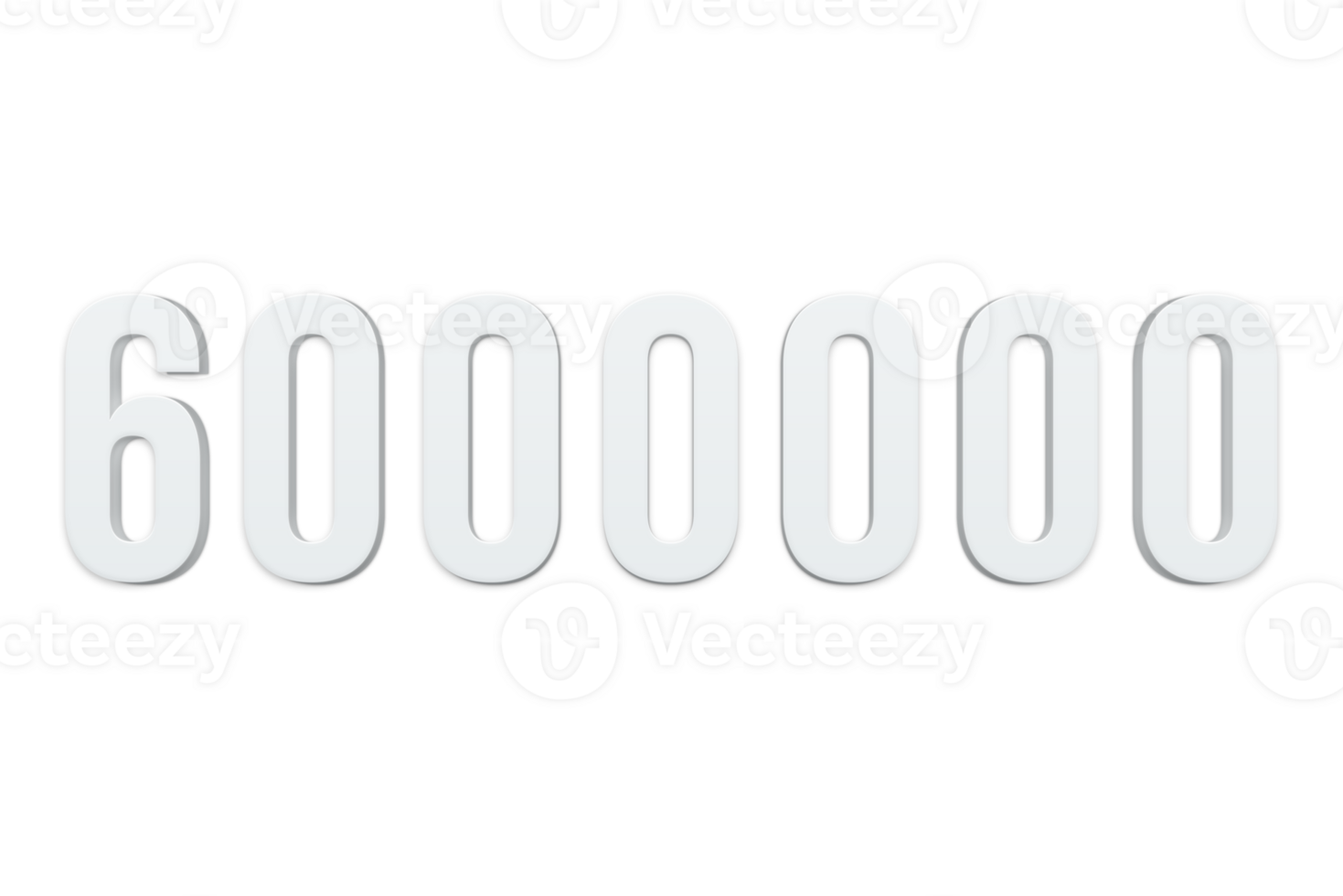 6000000 subscribers celebration greeting Number with minimal design png