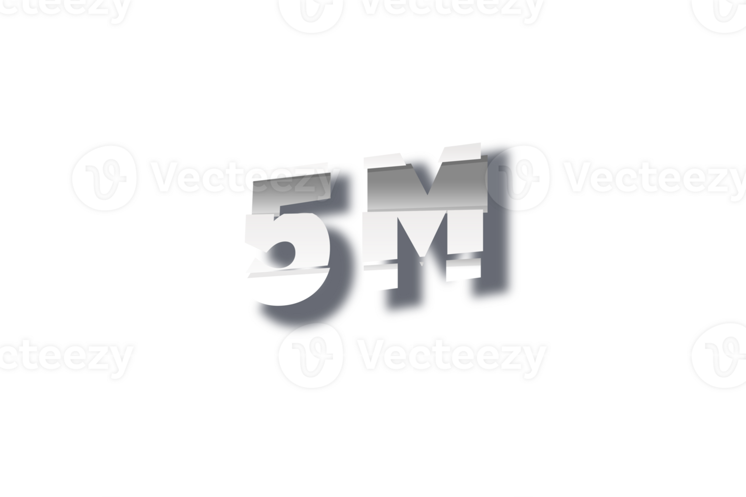 5 million subscribers celebration greeting Number with cutting design png