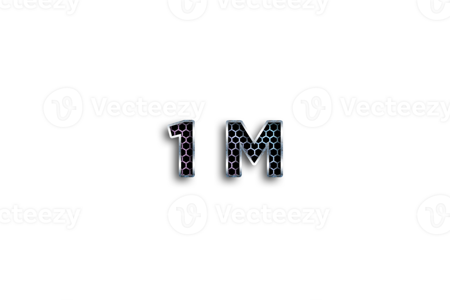 1 million subscribers celebration greeting Number with net design png