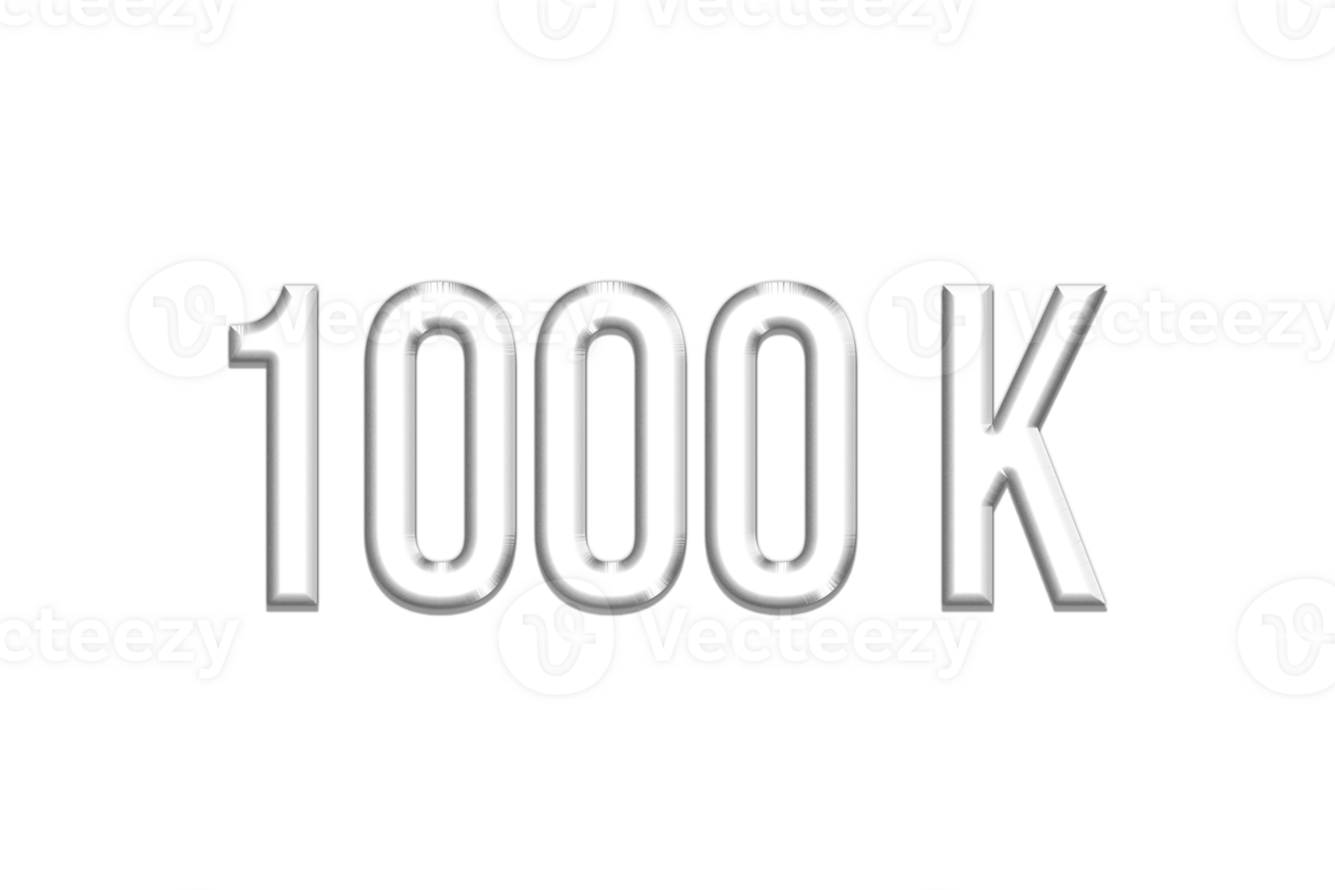1000 k subscribers celebration greeting Number with silver design png
