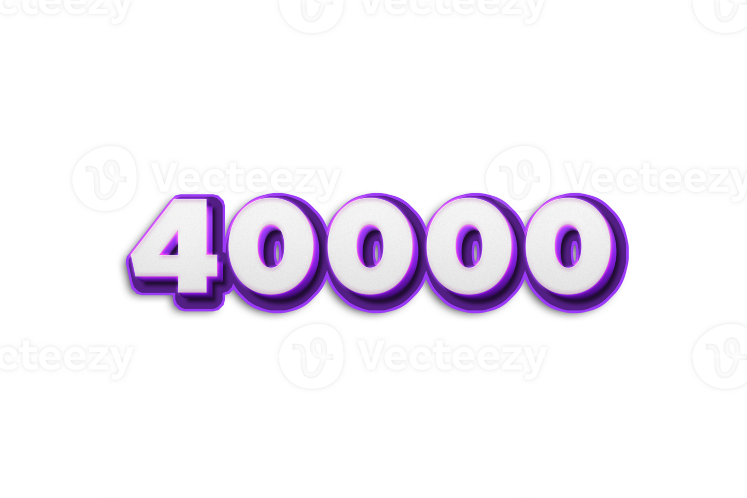 40000 subscribers celebration greeting Number with purple 3d design png