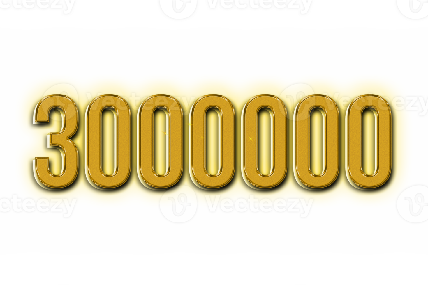3000000 subscribers celebration greeting Number with golden design png