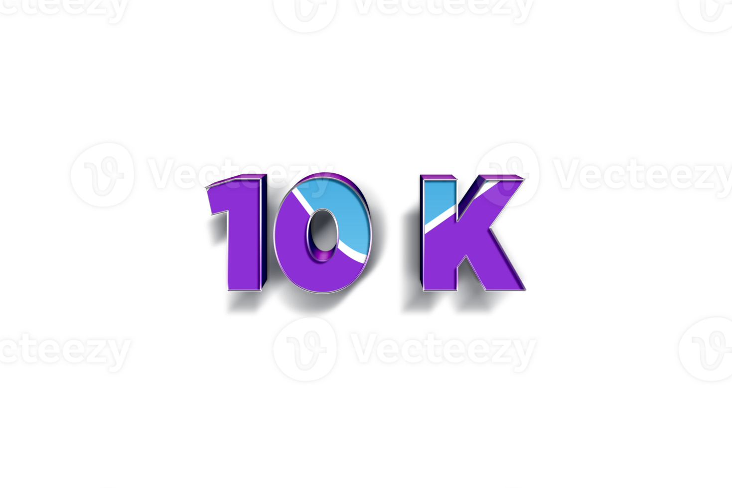 10 k subscribers celebration greeting Number with blue purple design png