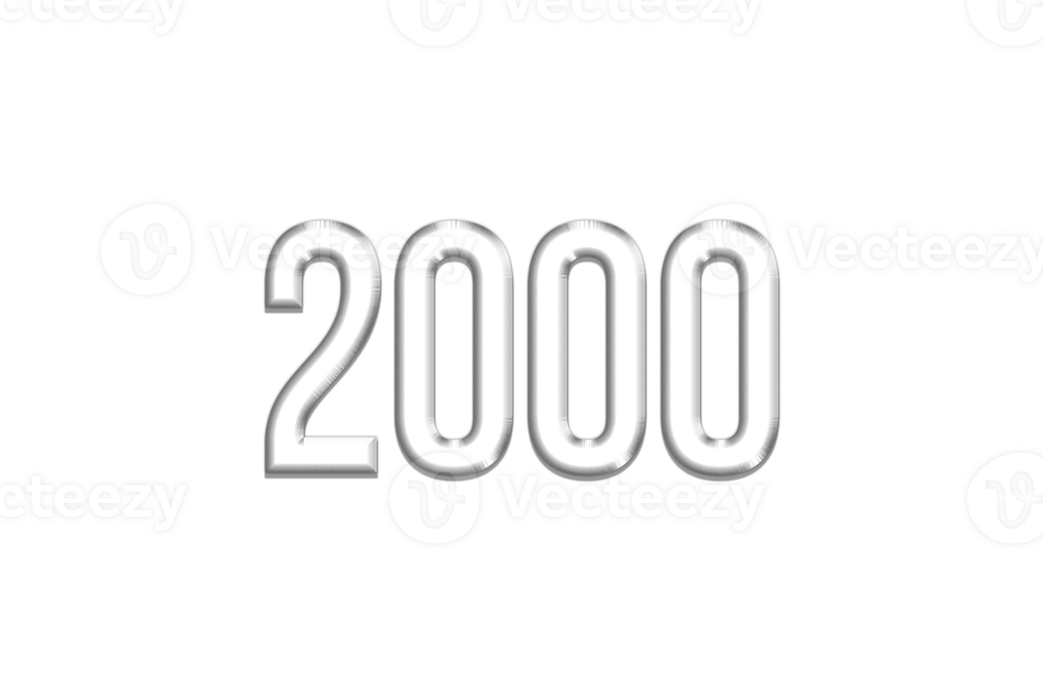 2000 subscribers celebration greeting Number with silver design png