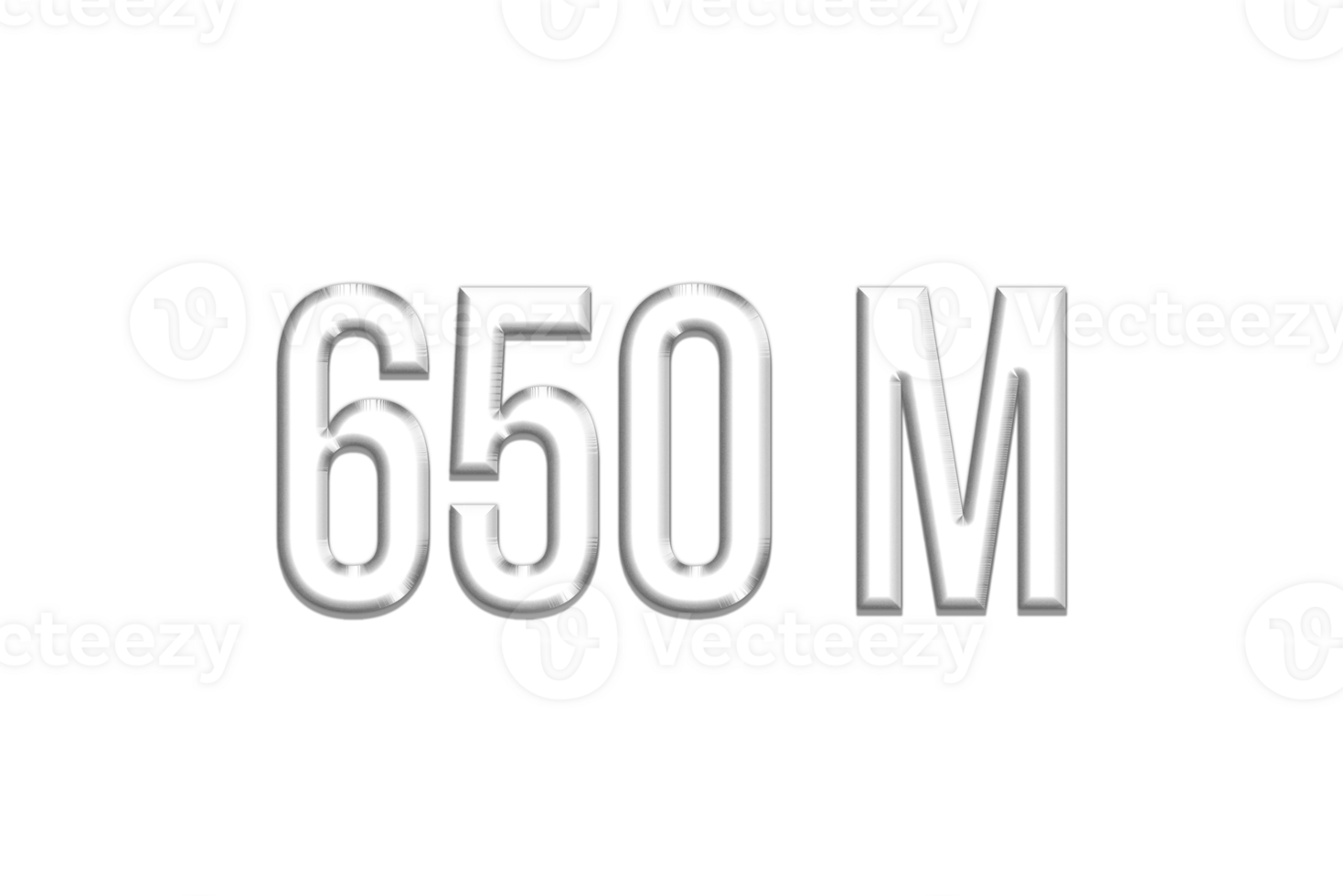 650 million subscribers celebration greeting Number with silver design png