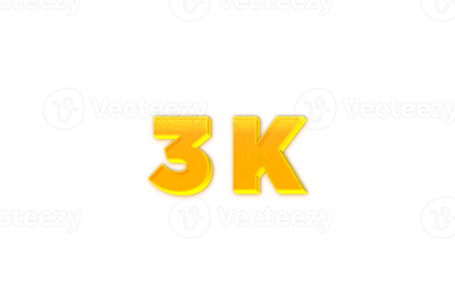 3 k subscribers celebration greeting Number with yellow design png