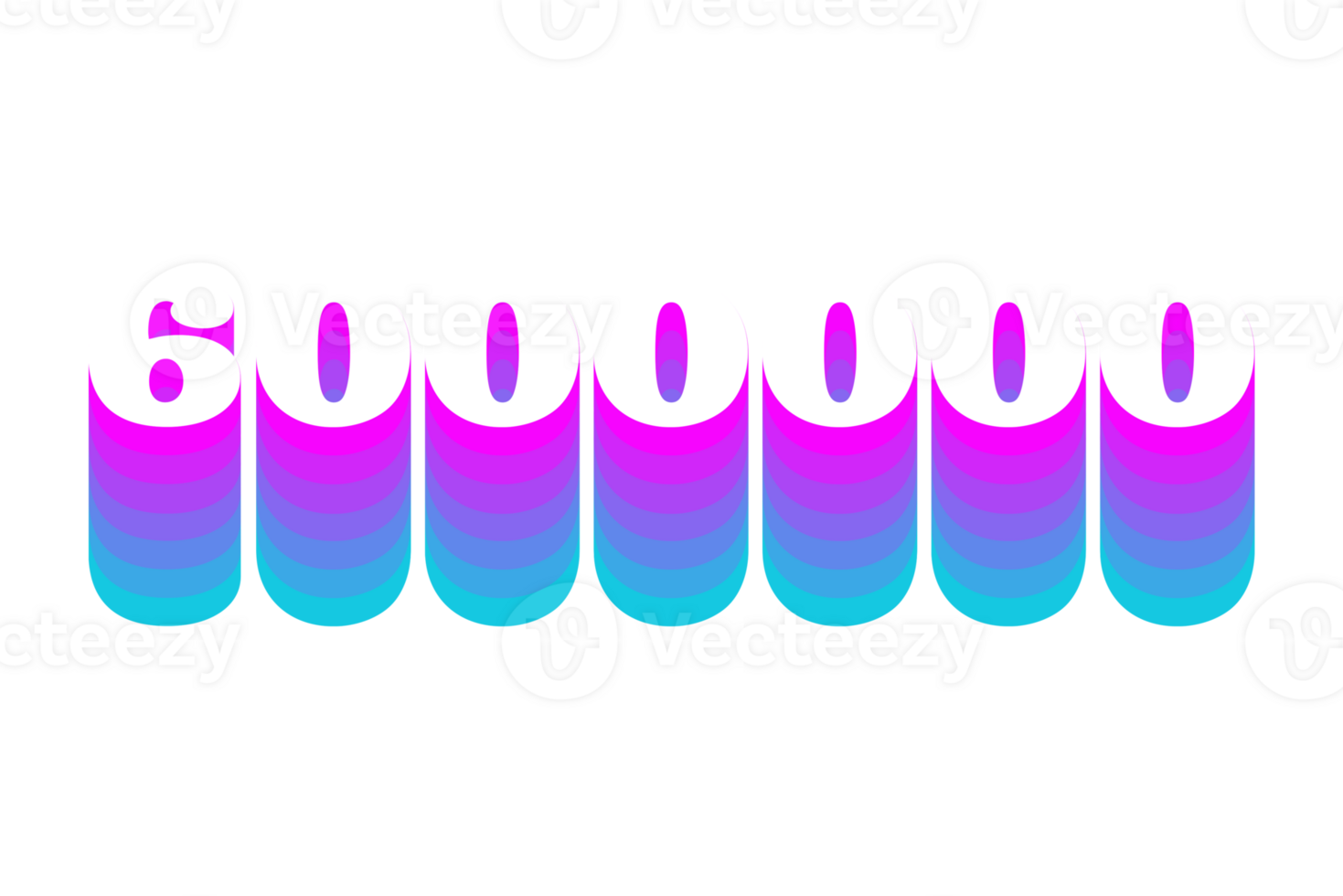 6000000 subscribers celebration greeting Number with multi color design png