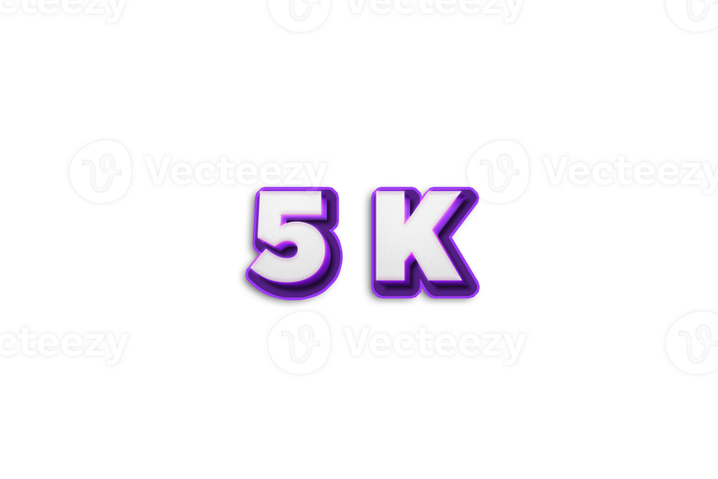 5 k subscribers celebration greeting Number with purple 3d design png