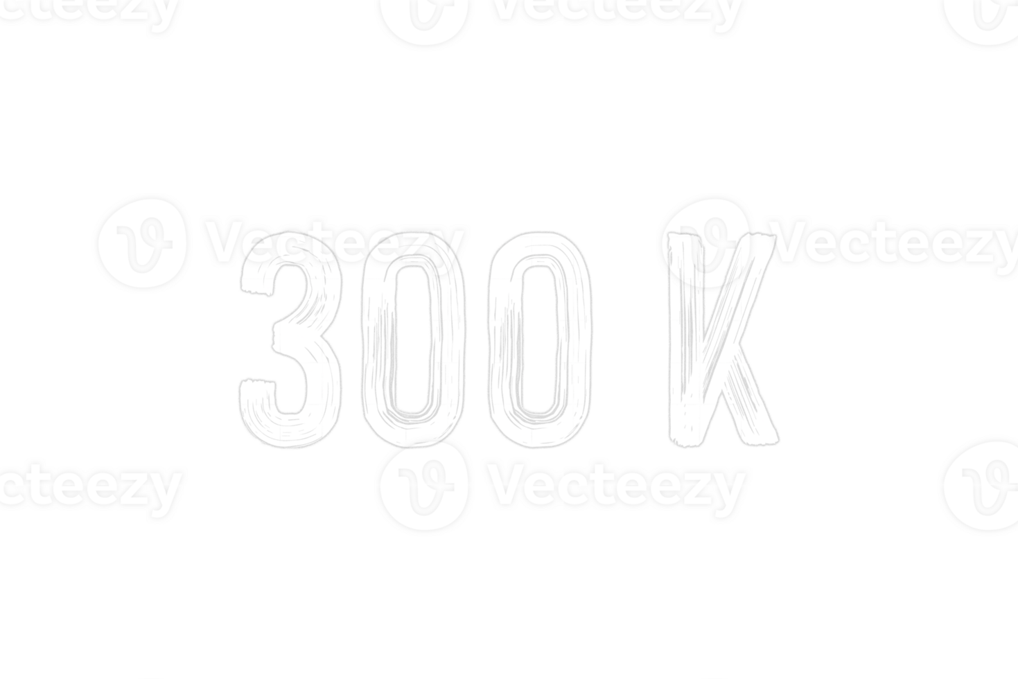 300 k subscribers celebration greeting Number with chalk design png
