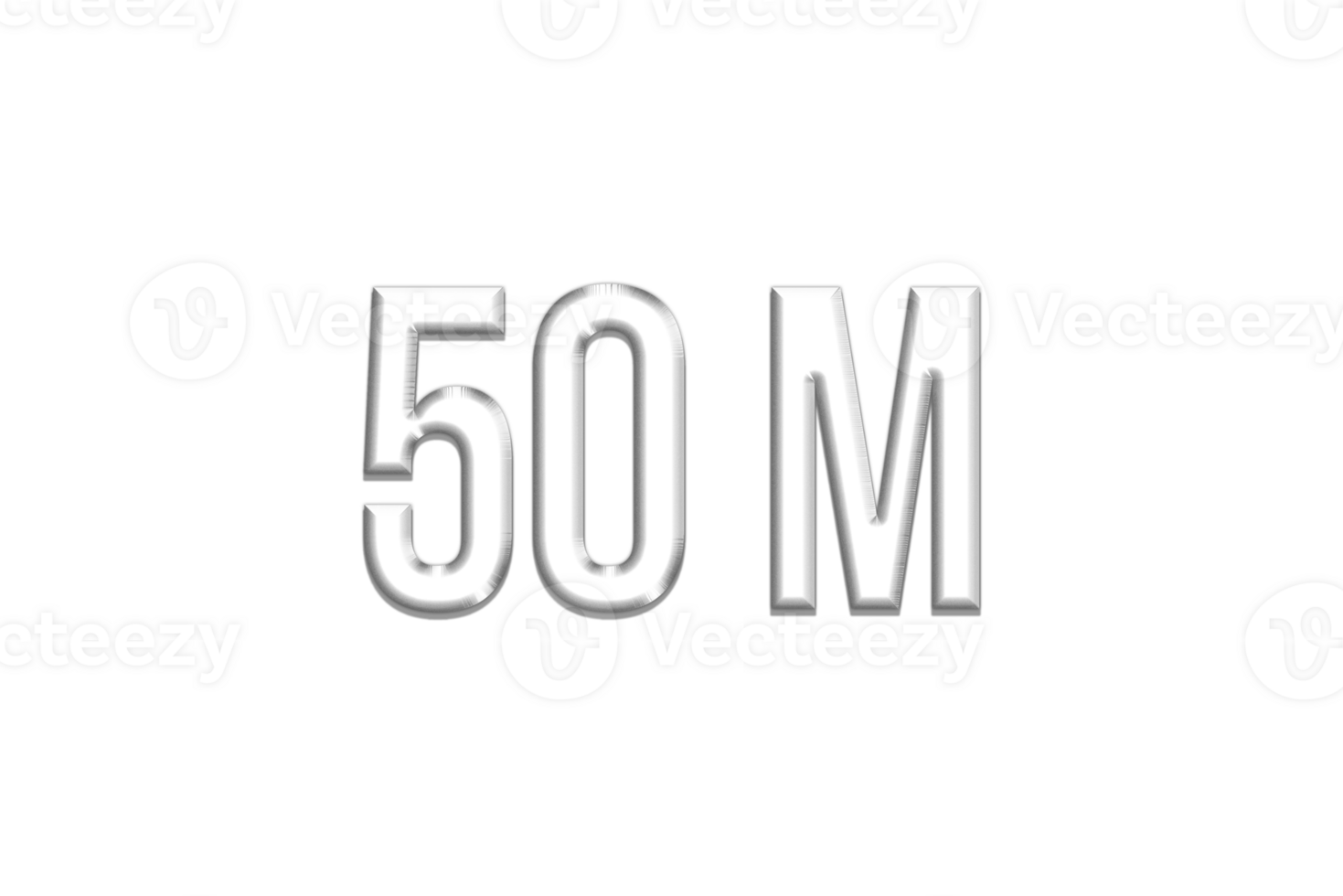 50 million subscribers celebration greeting Number with silver design png