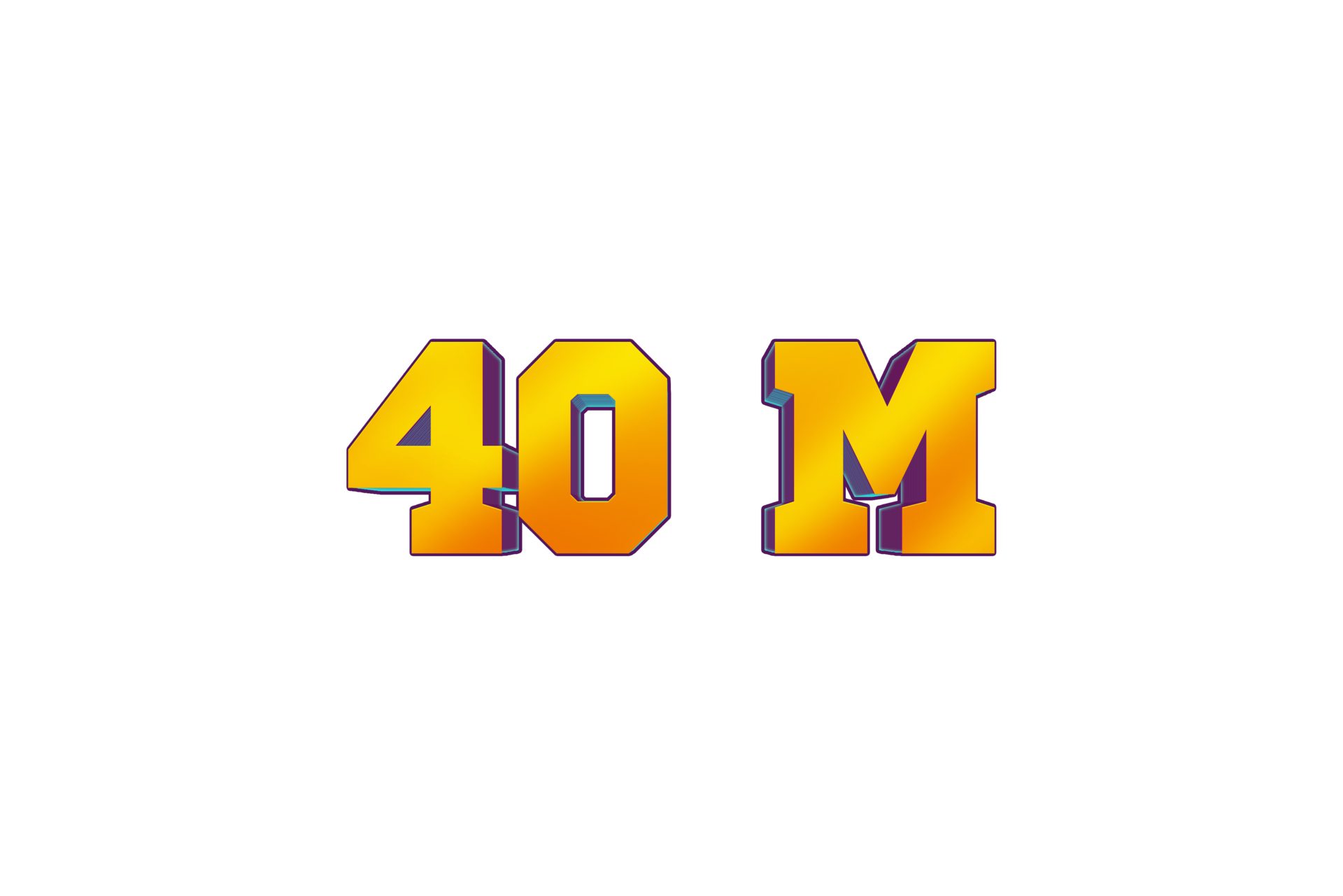 40 Million Subscribers Celebration Greeting Number With 3d Design 40-million-subscribers-celebration-greeting-number-with-3d-design