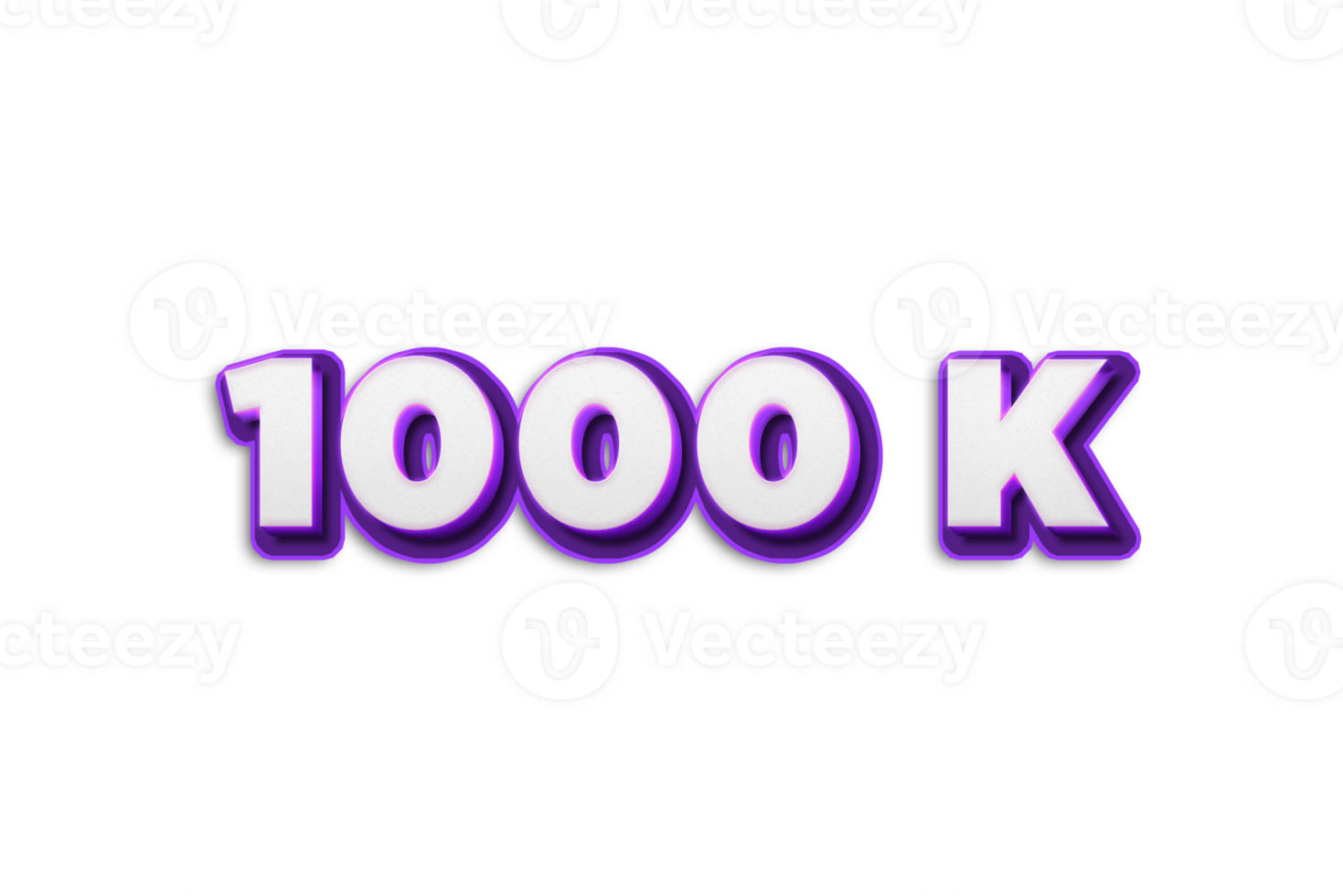 1000 k subscribers celebration greeting Number with purple 3d design png