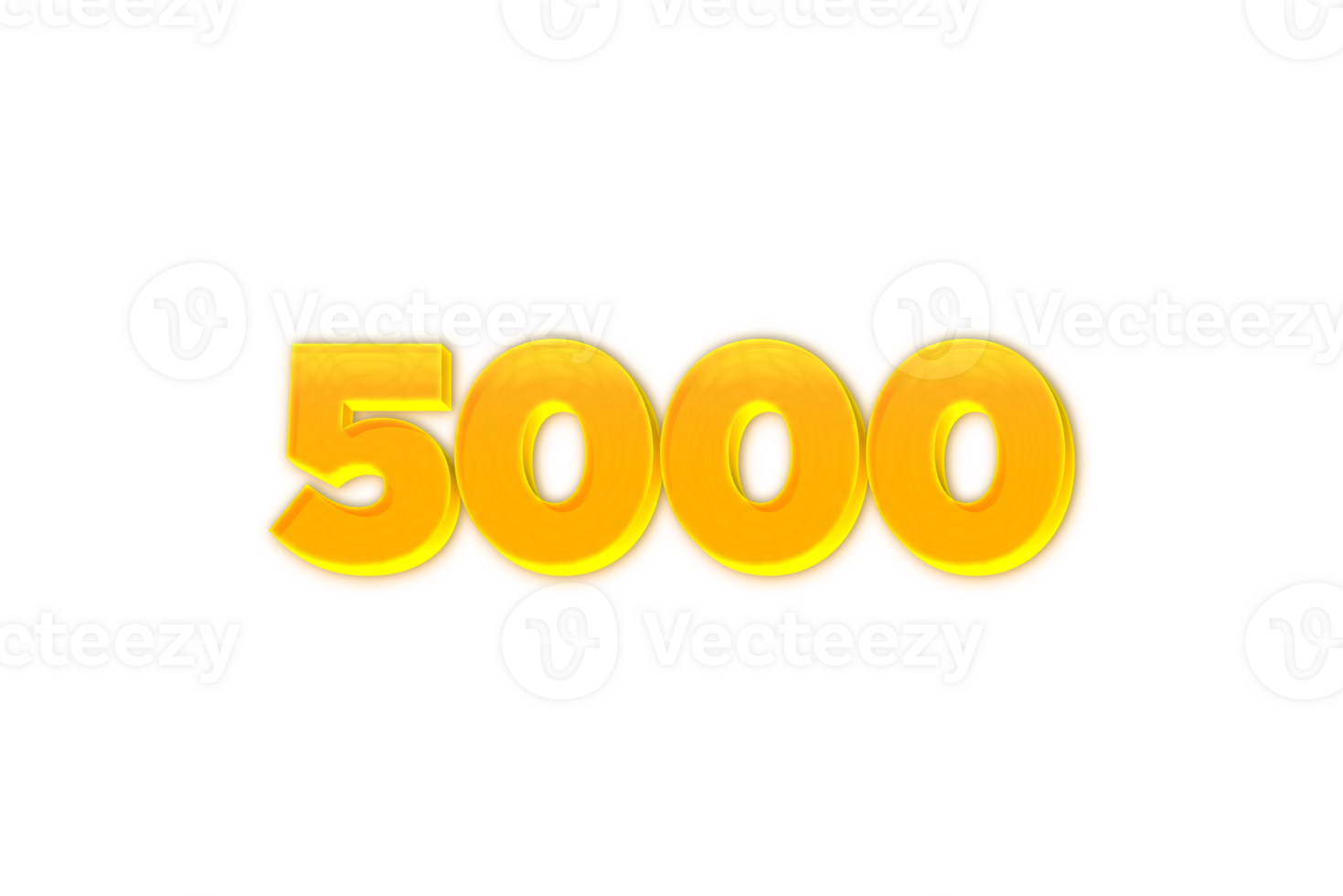 5000 subscribers celebration greeting Number with yellow design png