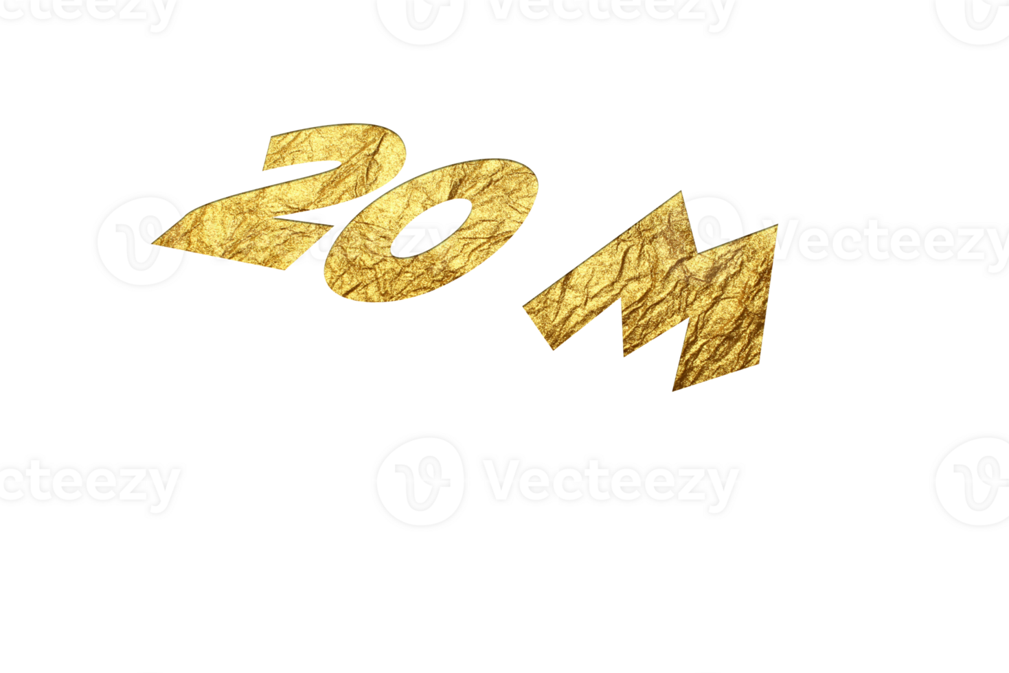 20 million subscribers celebration greeting Number with golden paper design png