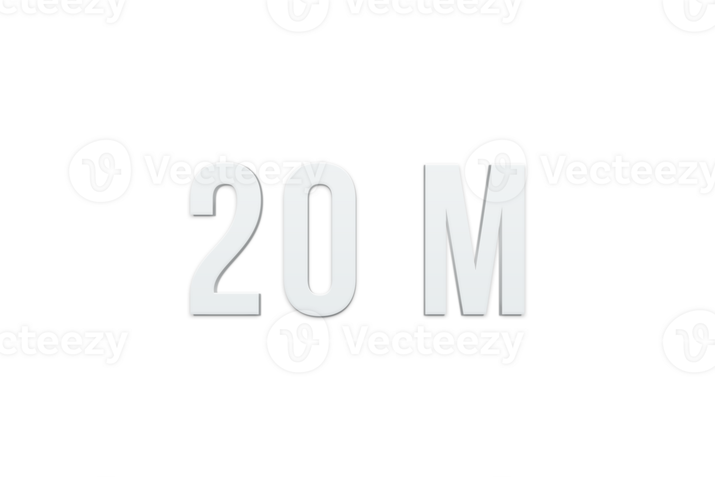 20 million subscribers celebration greeting Number with cutting design png