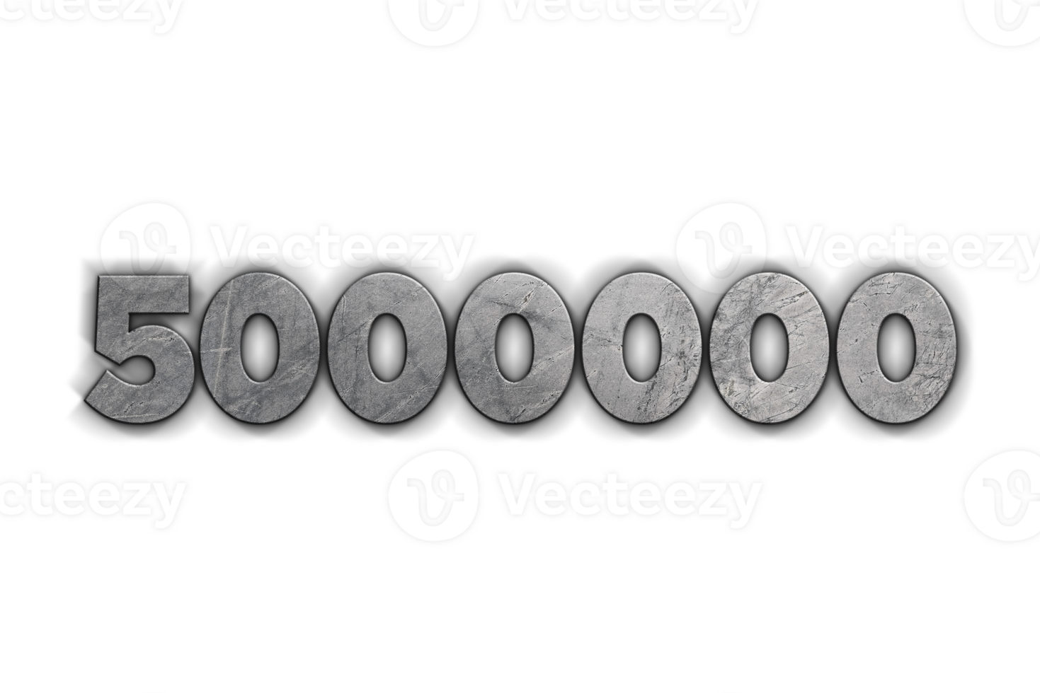 5000000 subscribers celebration greeting Number with concrete design png