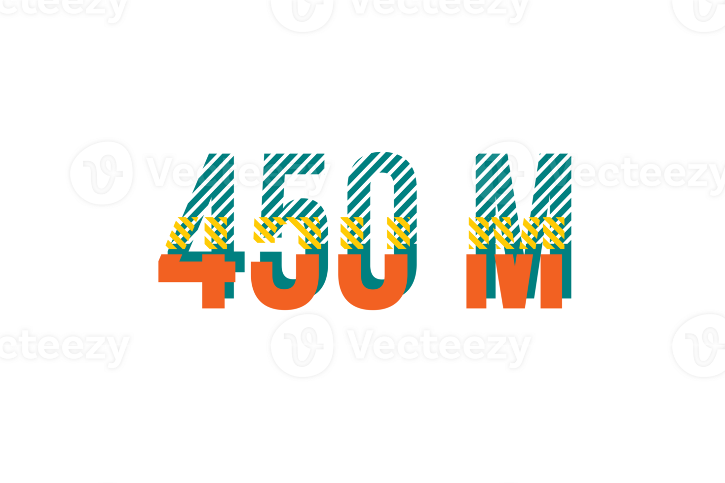 450 million subscribers celebration greeting Number with strips design png