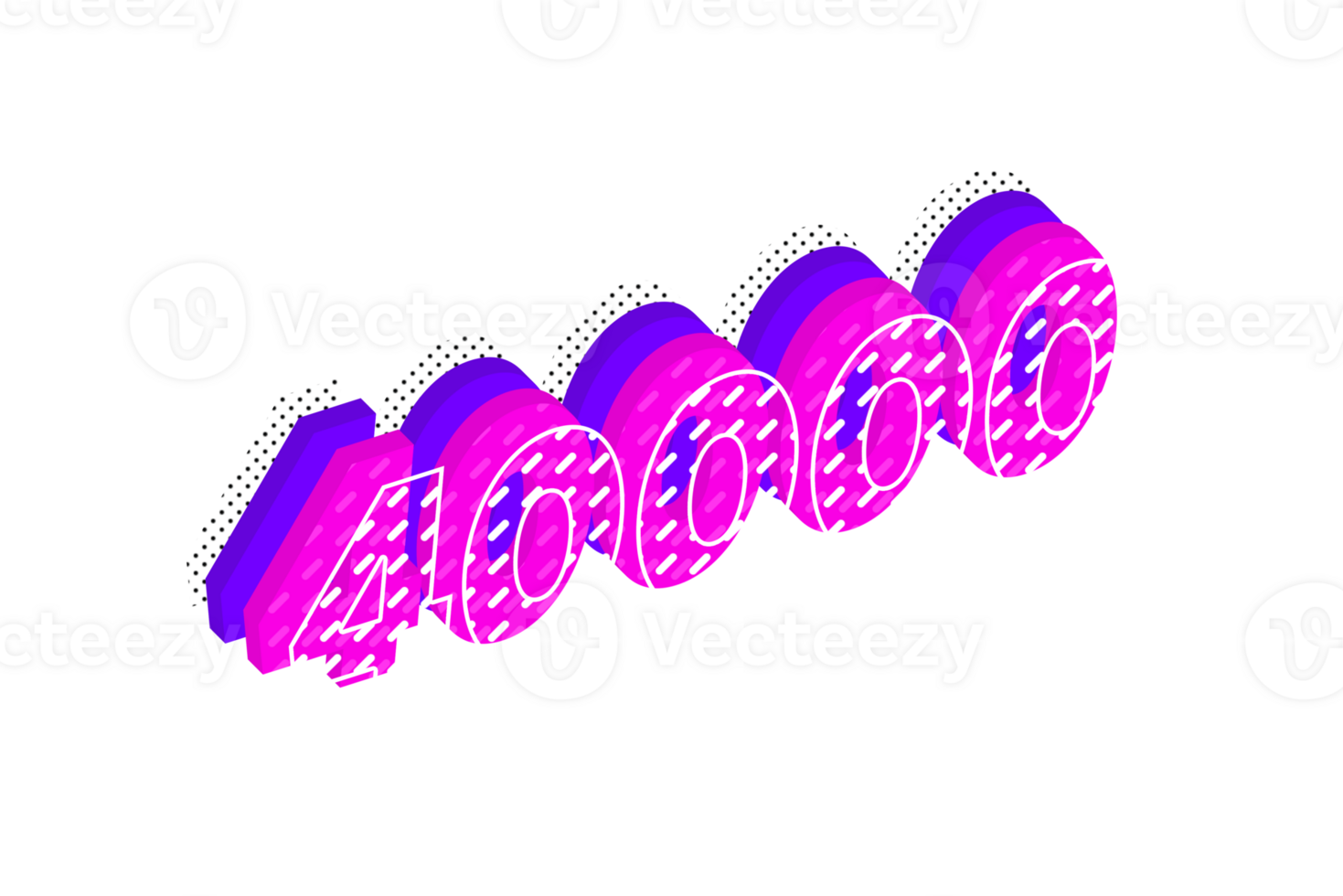 40000 subscribers celebration greeting Number with multi layer design png