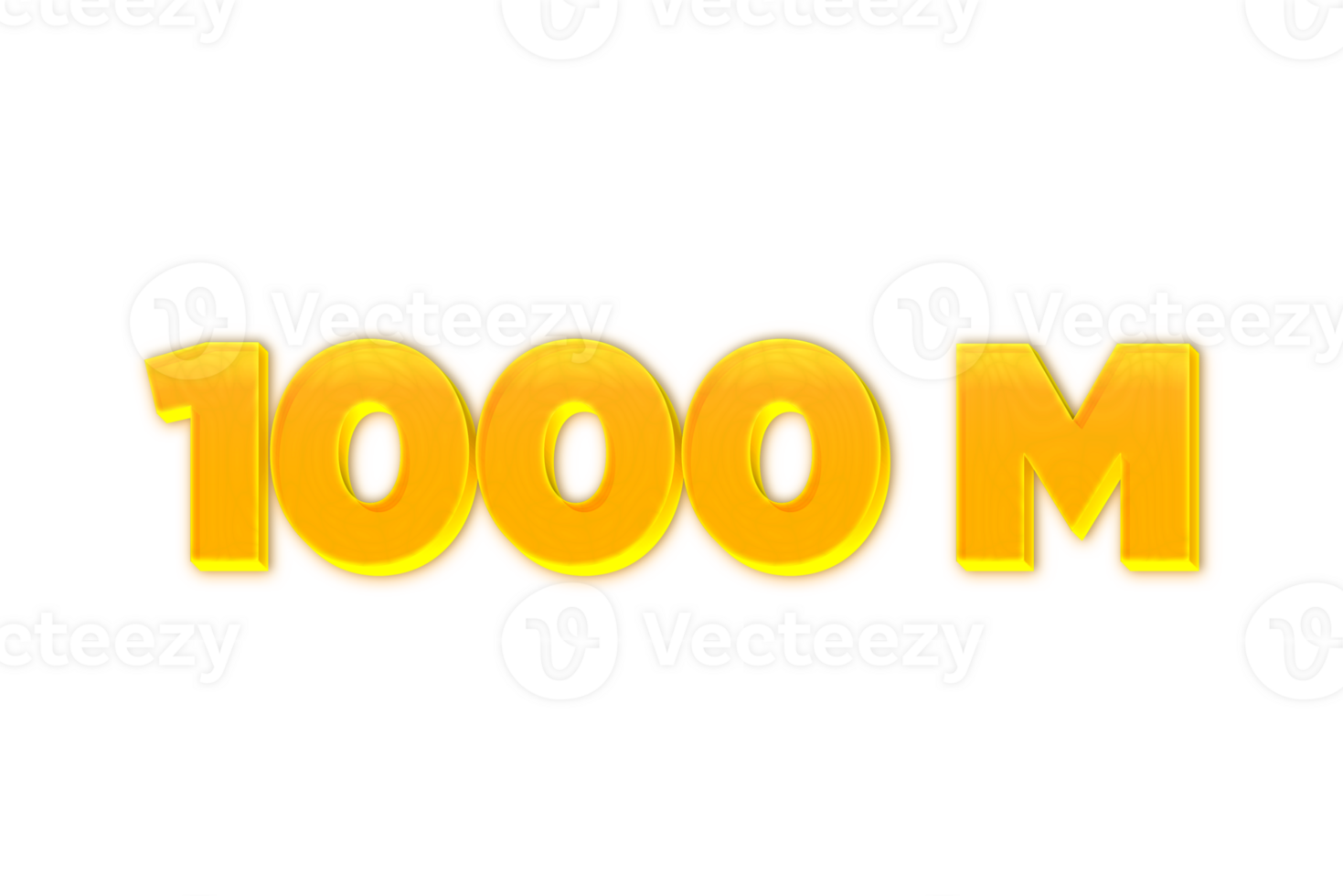 1000 million subscribers celebration greeting Number with yellow design png