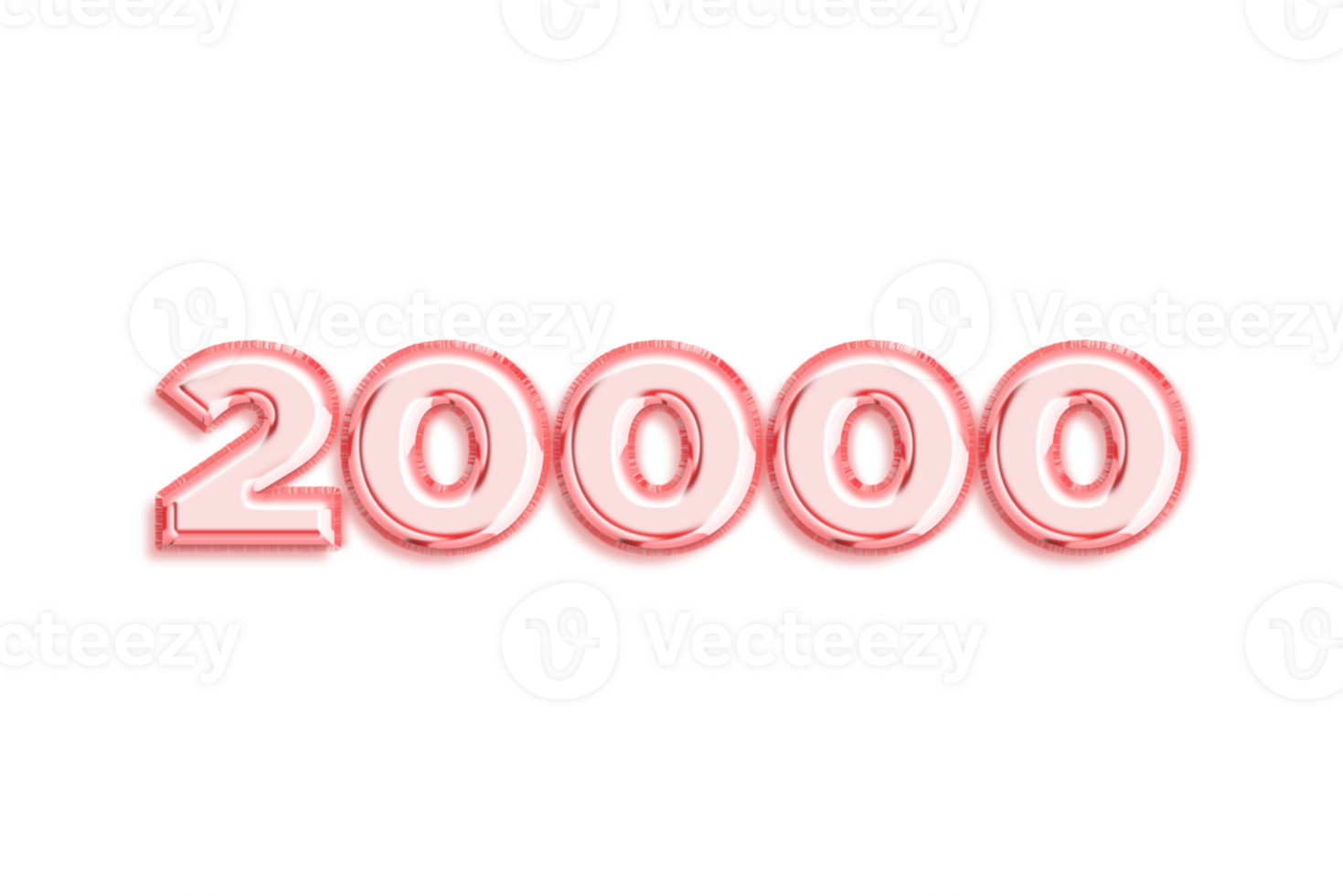 20000 subscribers celebration greeting Number with rose gold design png