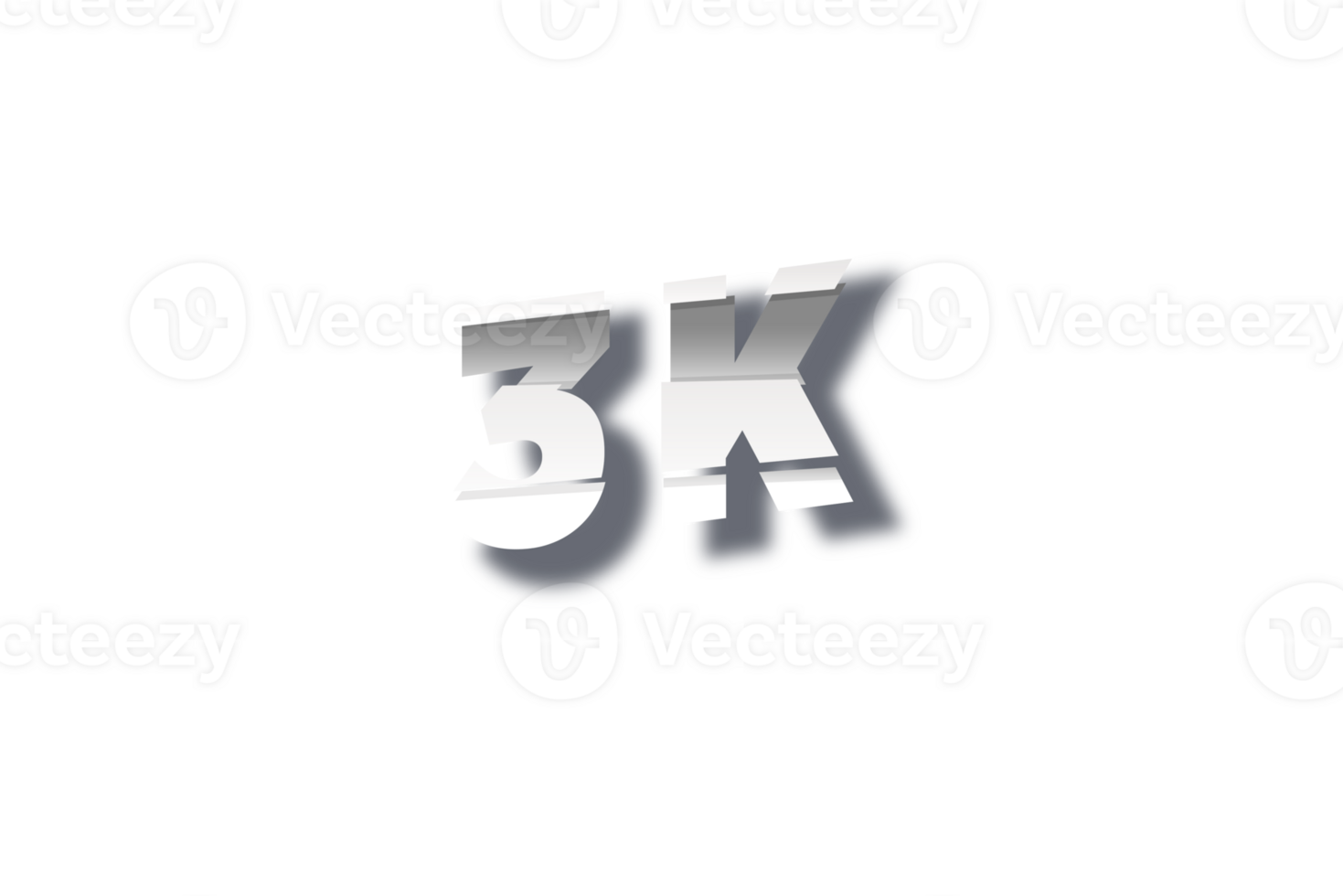 3 k subscribers celebration greeting Number with cutting design png
