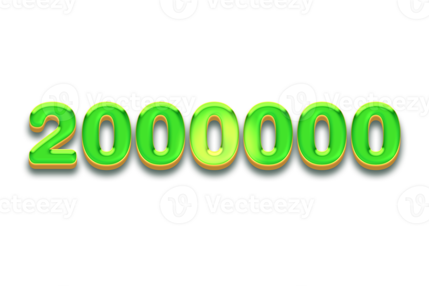 2000000 subscribers celebration greeting Number with candy design png