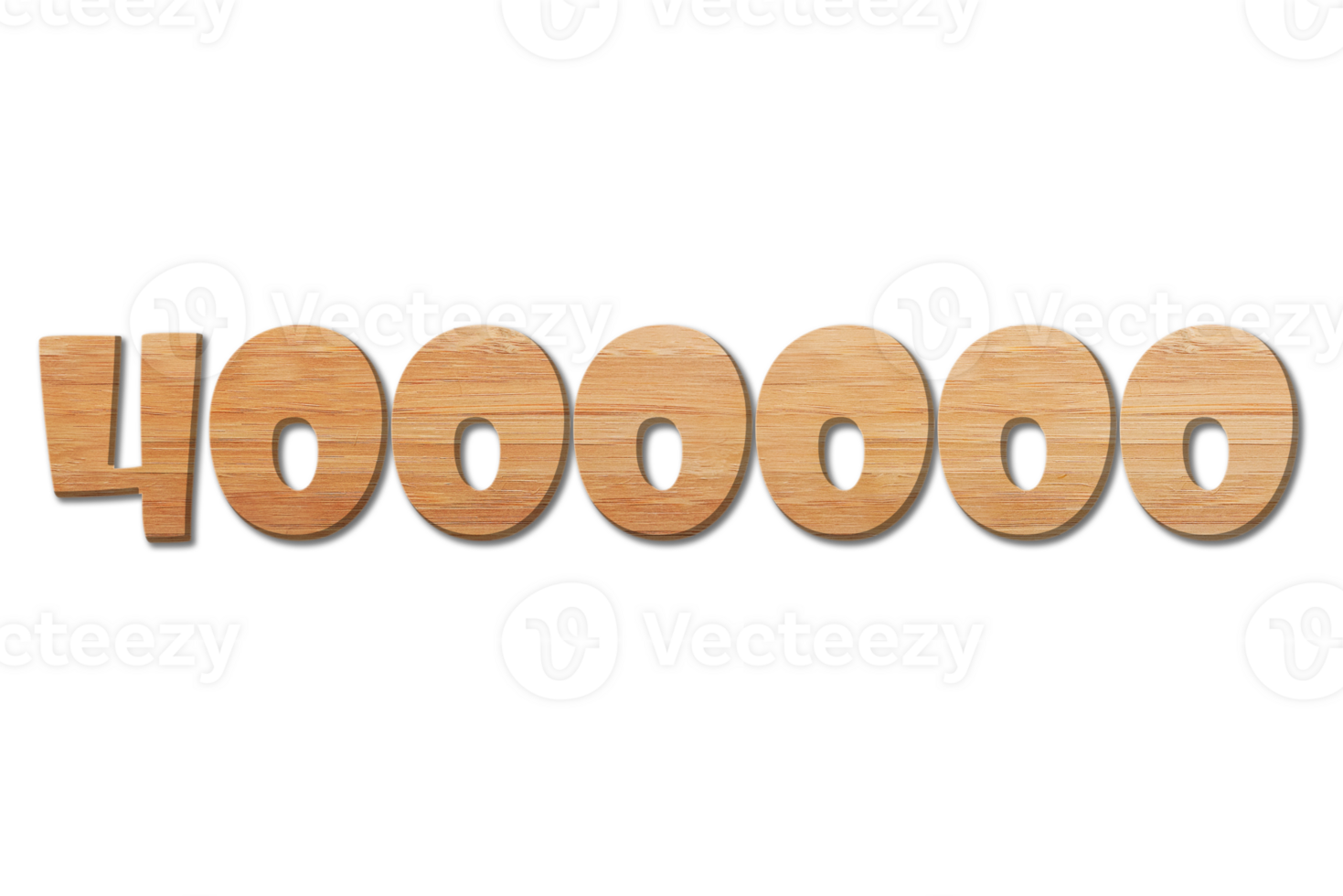 4000000 subscribers celebration greeting Number with wood design png