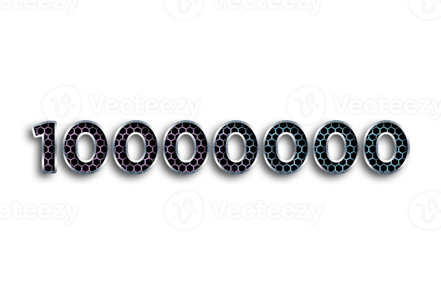 10000000 subscribers celebration greeting Number with net design png