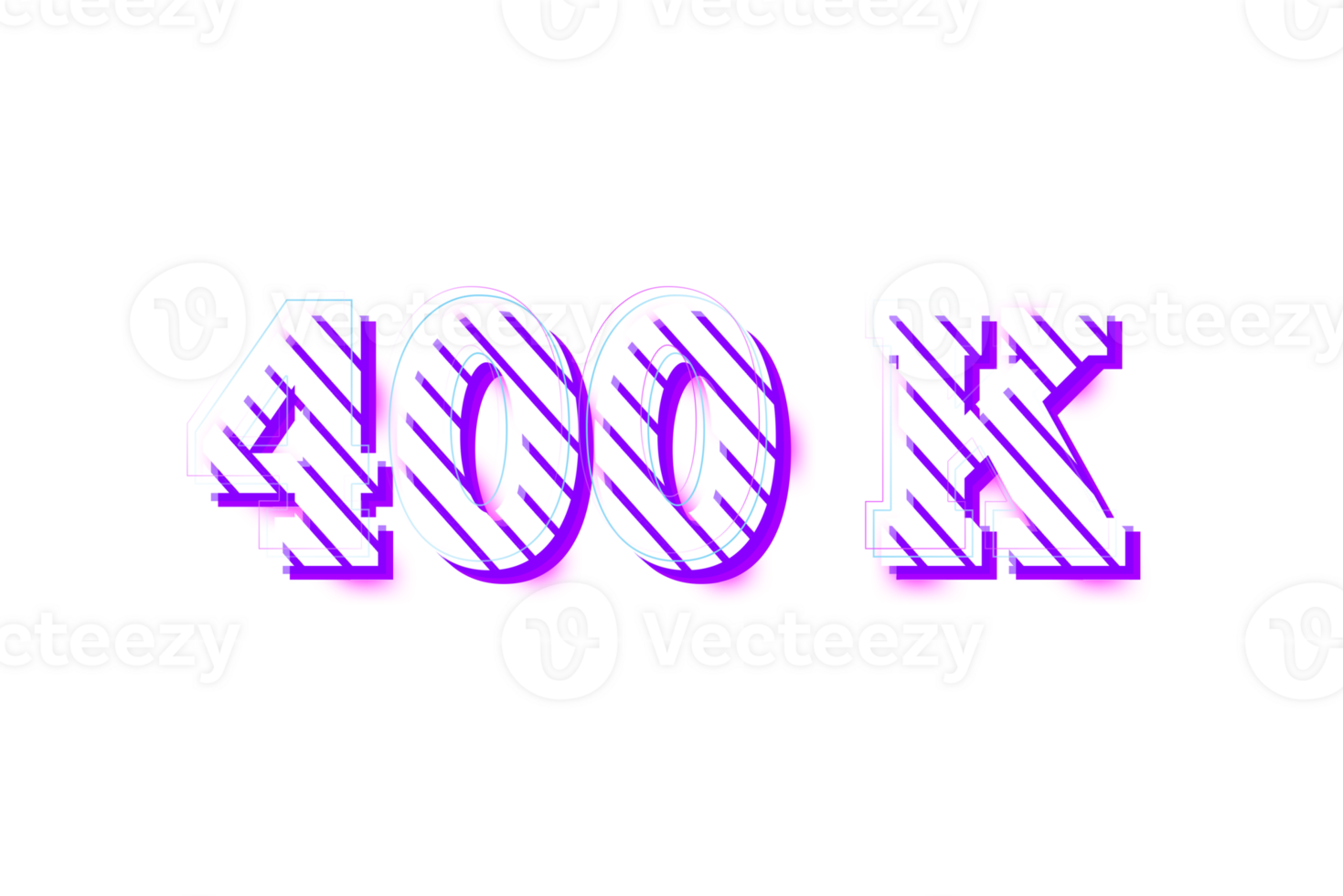 400 k subscribers celebration greeting Number with stripe design png