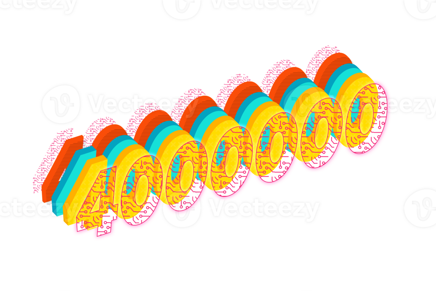 4000000 subscribers celebration greeting Number with tech design png