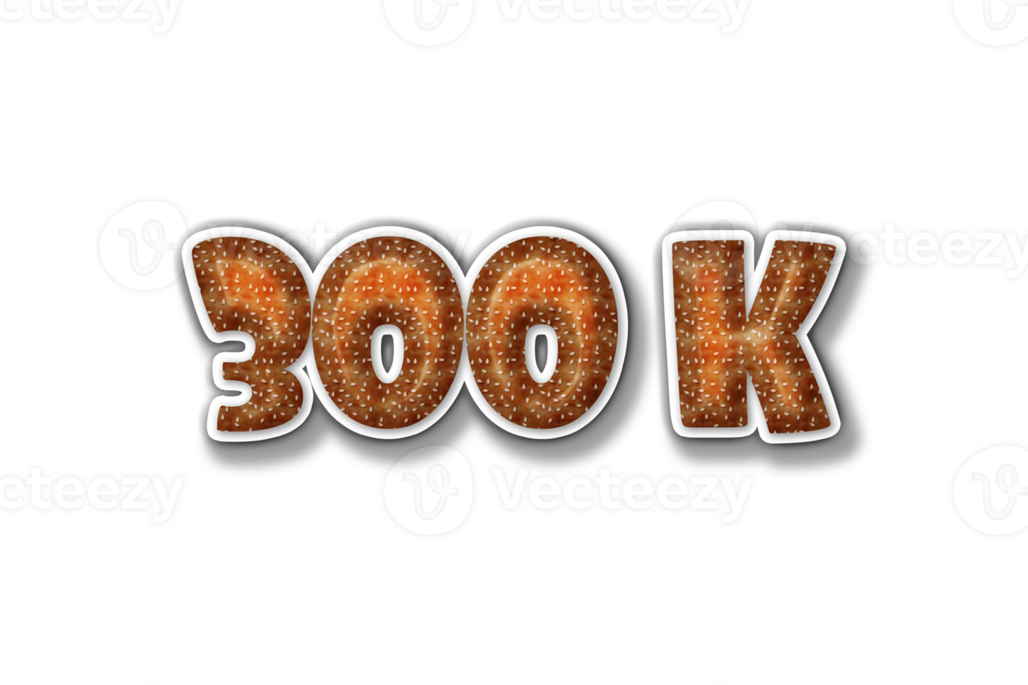 300 k subscribers celebration greeting Number with burger design png
