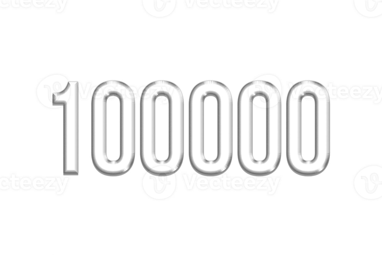 100000 subscribers celebration greeting Number with silver design png