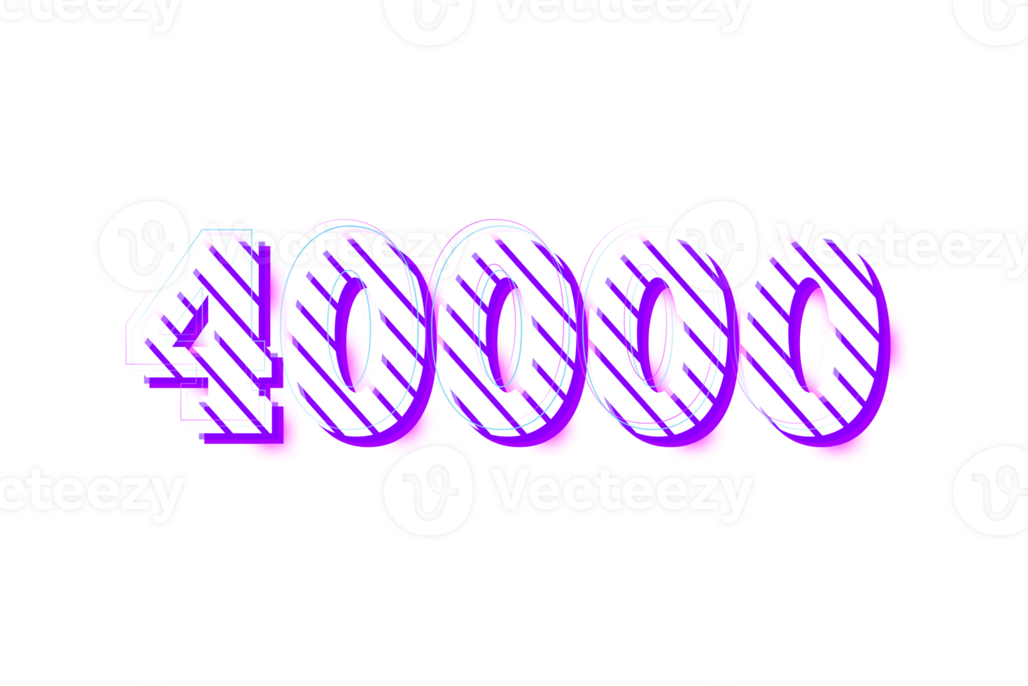 40000 subscribers celebration greeting Number with stripe design png