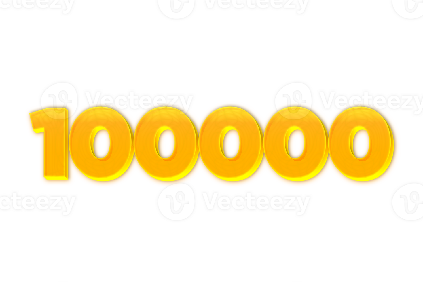 100000 subscribers celebration greeting Number with yellow design png