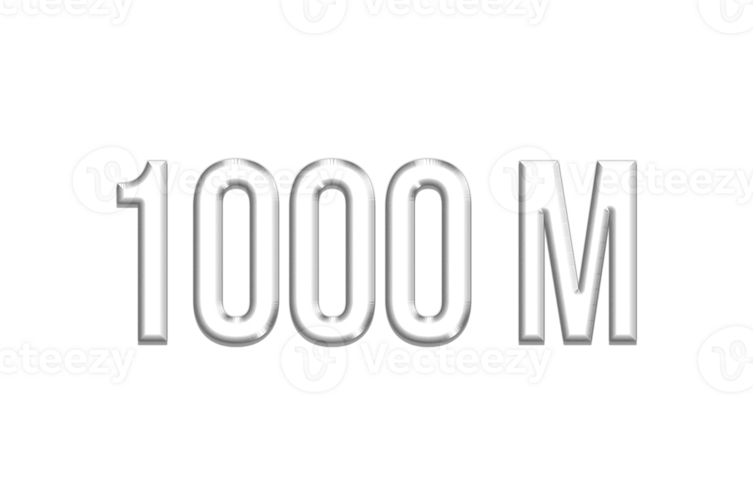1000 million subscribers celebration greeting Number with silver design png